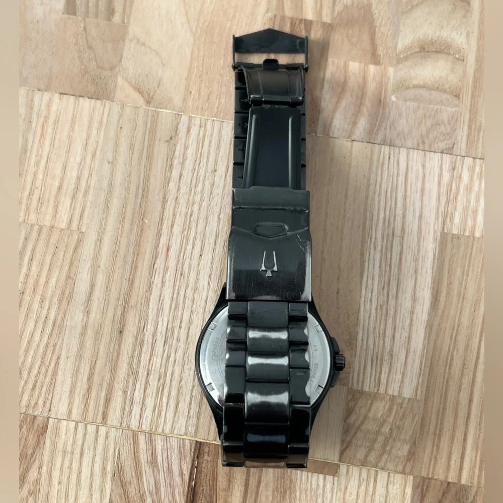 Bulova Marine Star Diamond Men’s Watch Black Dial, Case, Bracelet Date Window